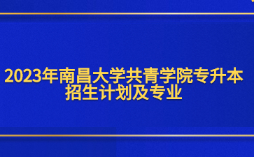 2023年南昌大学共青学院专升本招生计划及专业
