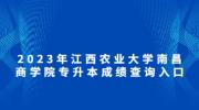 2023年江西农业大学南昌商学院专升本成绩查询入口