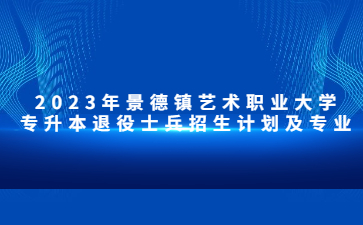2023年景德镇艺术职业大学专升本退役士兵招生计划及专业