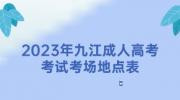 2023年九江成人高考考试考场地点表